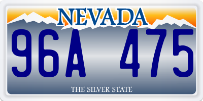 NV license plate 96A475