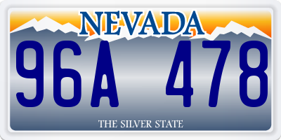 NV license plate 96A478