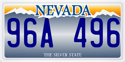 NV license plate 96A496