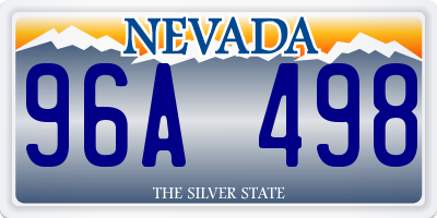 NV license plate 96A498