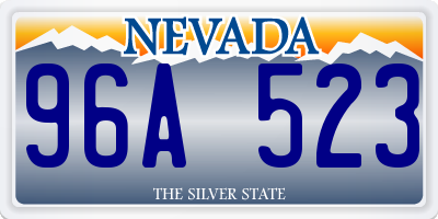 NV license plate 96A523