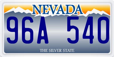 NV license plate 96A540