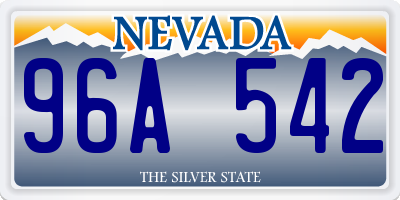 NV license plate 96A542