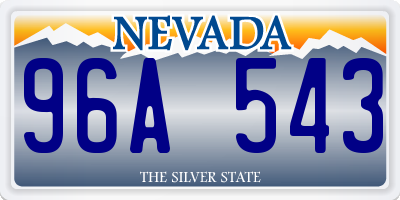 NV license plate 96A543