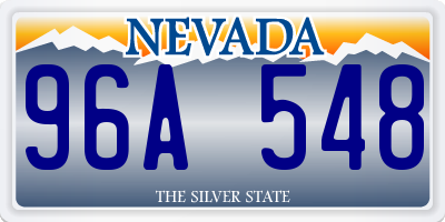 NV license plate 96A548