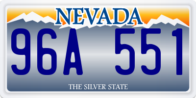 NV license plate 96A551