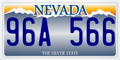NV license plate 96A566