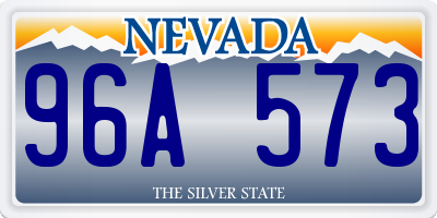 NV license plate 96A573