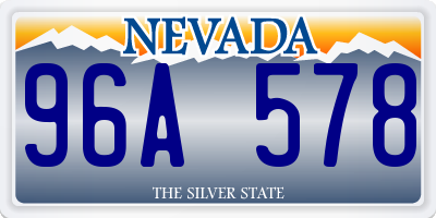 NV license plate 96A578