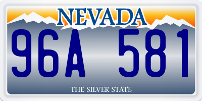 NV license plate 96A581