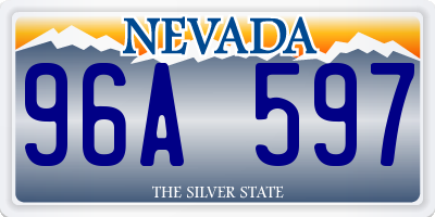 NV license plate 96A597