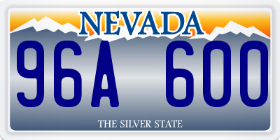 NV license plate 96A600