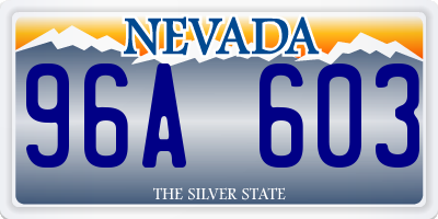 NV license plate 96A603