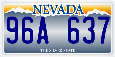 NV license plate 96A637