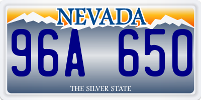 NV license plate 96A650