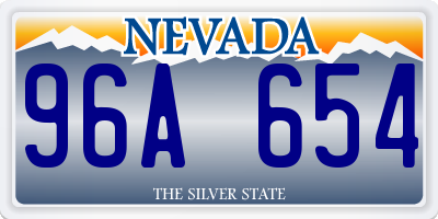 NV license plate 96A654
