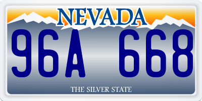 NV license plate 96A668