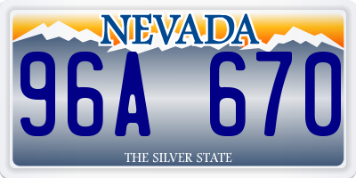 NV license plate 96A670