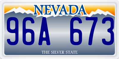 NV license plate 96A673