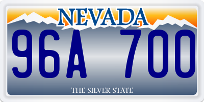 NV license plate 96A700