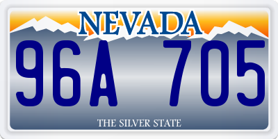 NV license plate 96A705