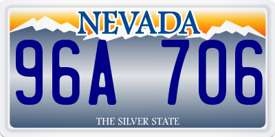 NV license plate 96A706