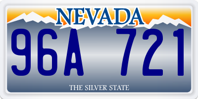 NV license plate 96A721