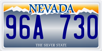 NV license plate 96A730
