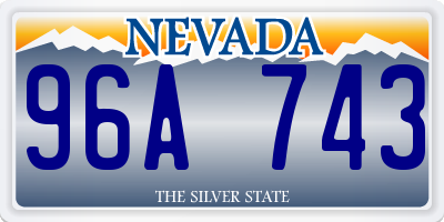 NV license plate 96A743