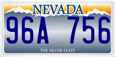 NV license plate 96A756