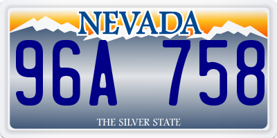 NV license plate 96A758