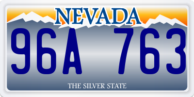 NV license plate 96A763