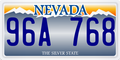 NV license plate 96A768