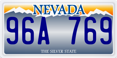 NV license plate 96A769