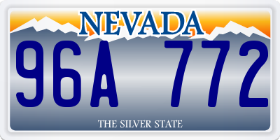 NV license plate 96A772