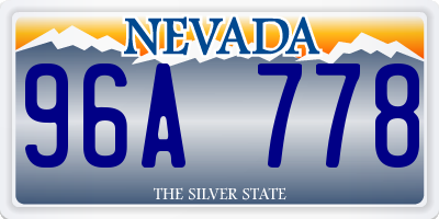 NV license plate 96A778