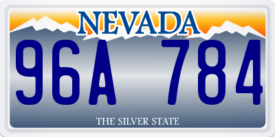NV license plate 96A784