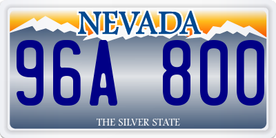 NV license plate 96A800