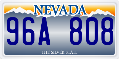 NV license plate 96A808