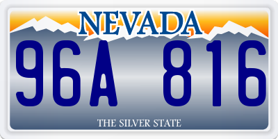 NV license plate 96A816
