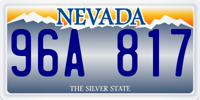 NV license plate 96A817