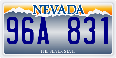 NV license plate 96A831