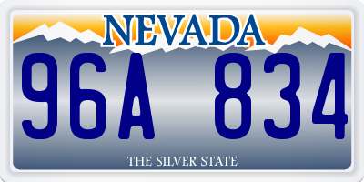 NV license plate 96A834