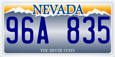 NV license plate 96A835