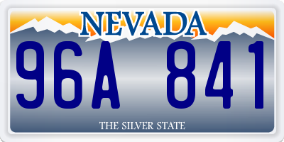 NV license plate 96A841