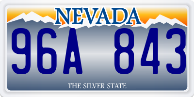 NV license plate 96A843