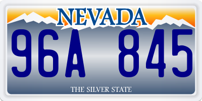 NV license plate 96A845