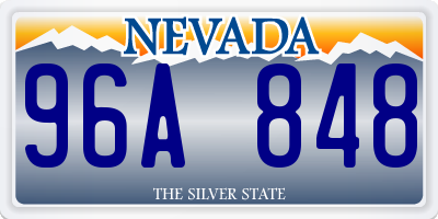 NV license plate 96A848