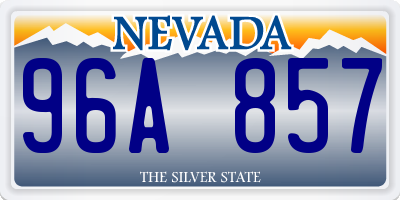 NV license plate 96A857