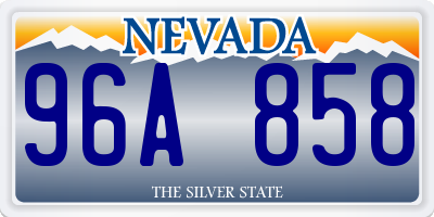 NV license plate 96A858